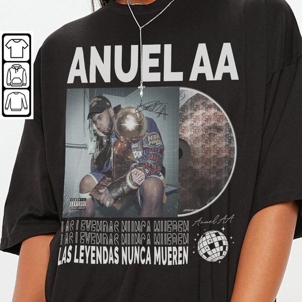 Anuel Aa Rap Shirt, Hiphop 90S Vintage Merch Legends Never Die World Tour 2023 T-Shirt-image