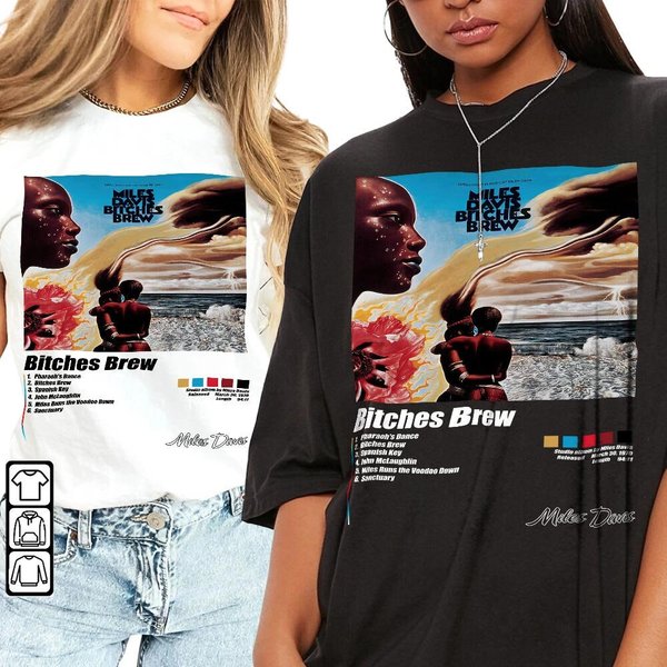 Miles Davis - Bches Brew Album Tracklist Shirt, Miles Davis Vintage Album Shirt-image
