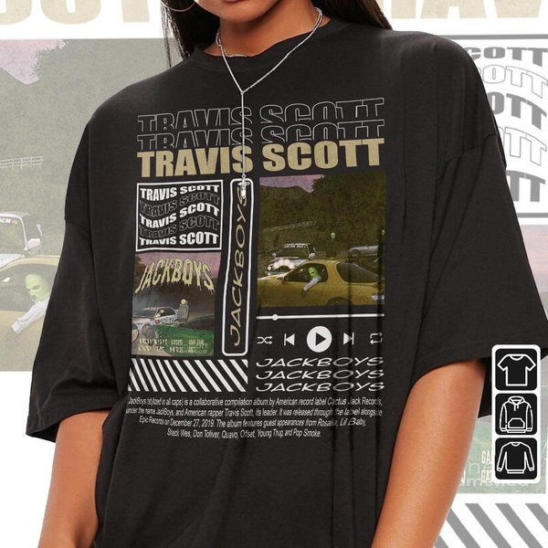 Travis Rap Shirt, Jackboys Album Vintage, Travis Shirt-image