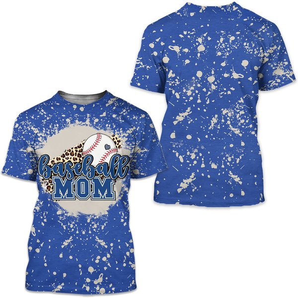 Baseball Mom - Bleached Sublimated 3D Shirt-image