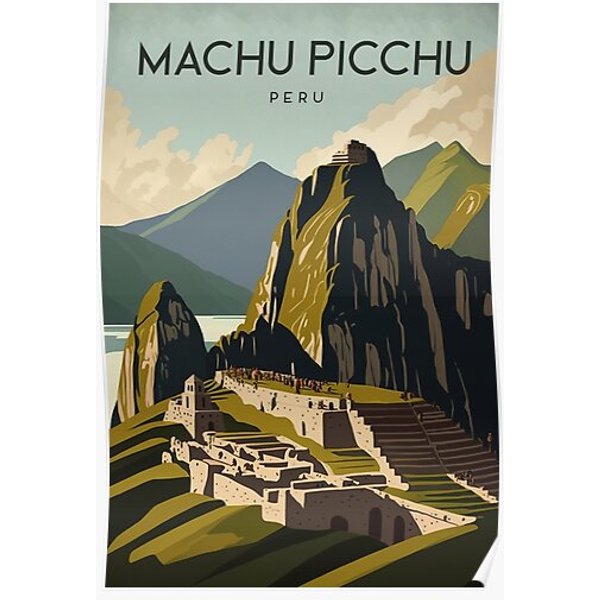 Machu Picchu Peru Travel Poster Premium Matte Vertical Poster-image