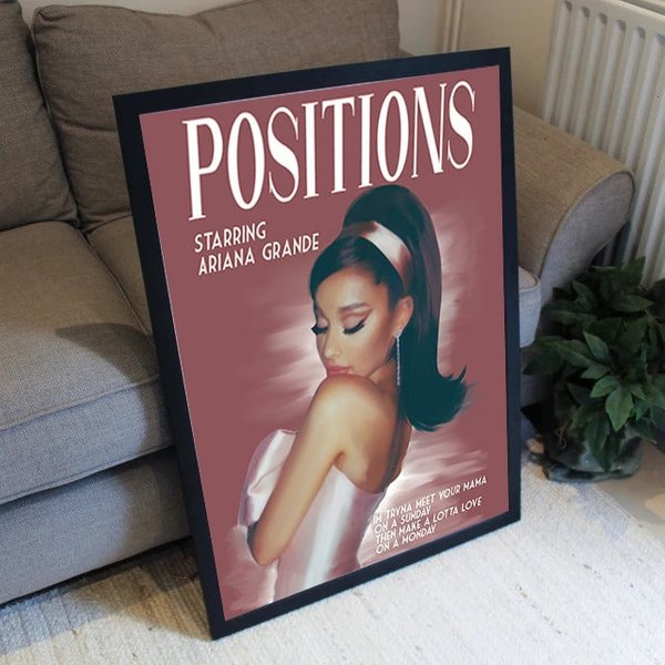 Ariana Positions Poster, Music Album Poster, No Framed-image