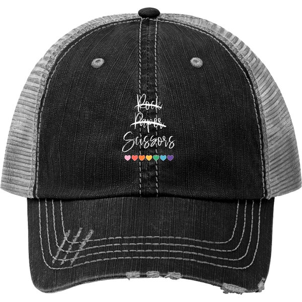 Rock Paper Scissors Lgbt Trucker Hat Pride Gift-image