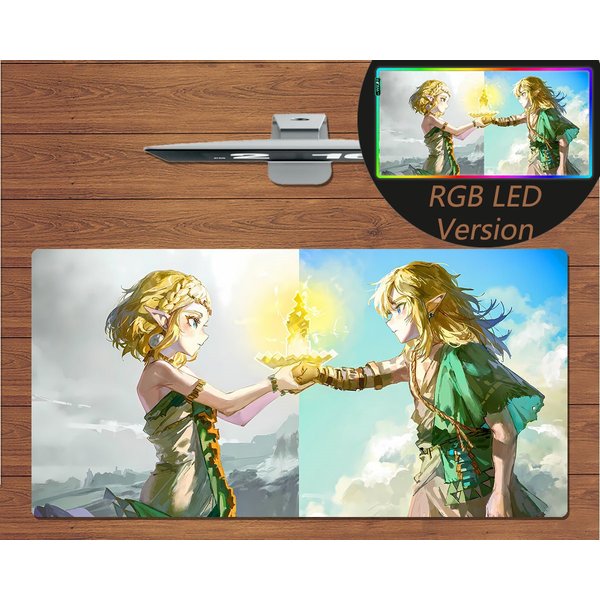 Anime The Legend Of Zelda Tears Of The Kingdom Link Rgb Led Large Mouse Pad Mat Desk