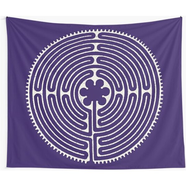 Sacred Geometry Symbol - Chartres Labyrinth 4 Tapestry-image