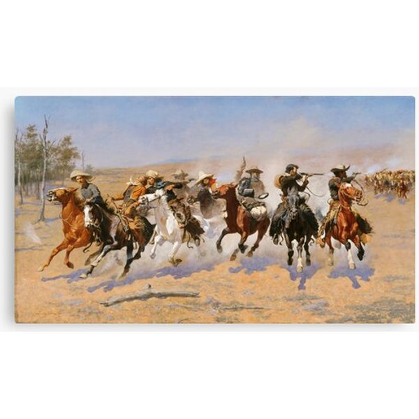 Frederic Remington - A Dash For The Timber (1889) Canvas-image