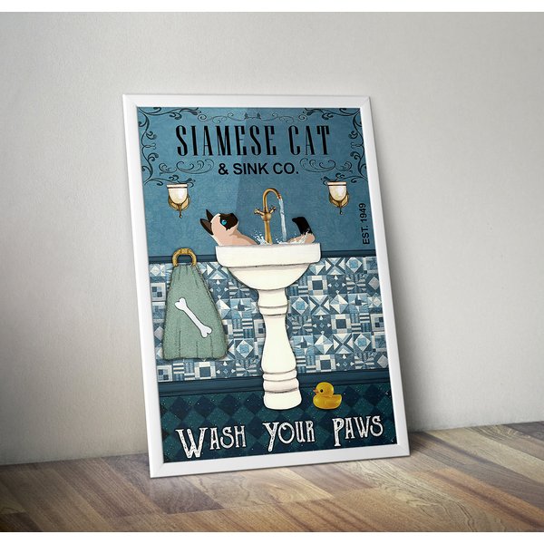 Siamese Sink Wash Your Paws Poster-image
