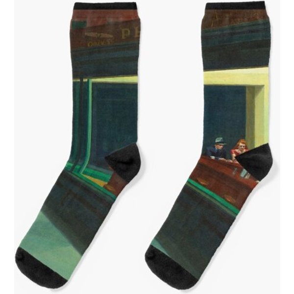 Nighthawks, By Edward Hopper, Oil On Canvas, 1942. Socks-image