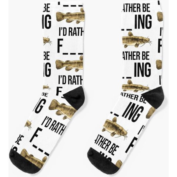 I’d Rather Be Fishing Funny Socks
