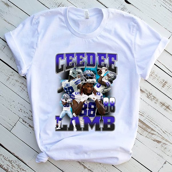 Ceedee Lamb Vintage Style 90S / Dallas Texas Football Team-image