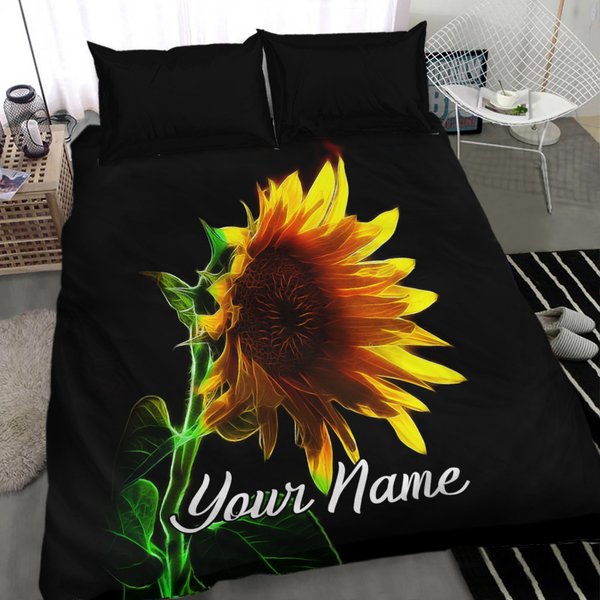 Sunflower Custom Name Bedding Set-image