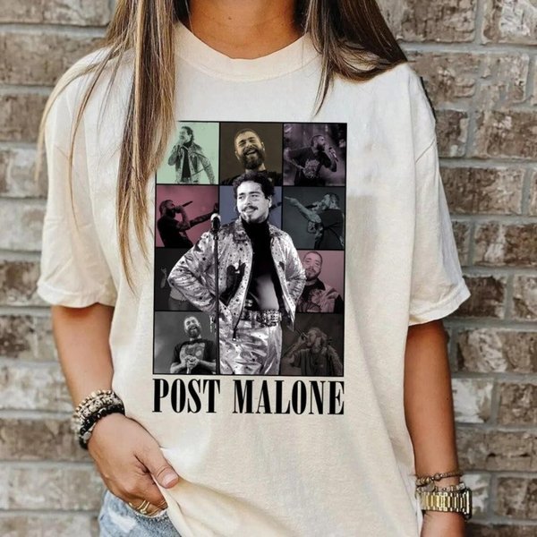 Post Malone Merch Shirt , Vintage Post Malone Tee-image