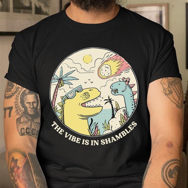 The Vibe Is In Shambles Shirt, Funny Dinosaur Shirt-image
