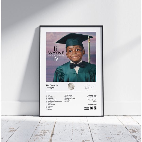 Lil Wayne Poster - Tha Carter Iv Album Cover Poster-image