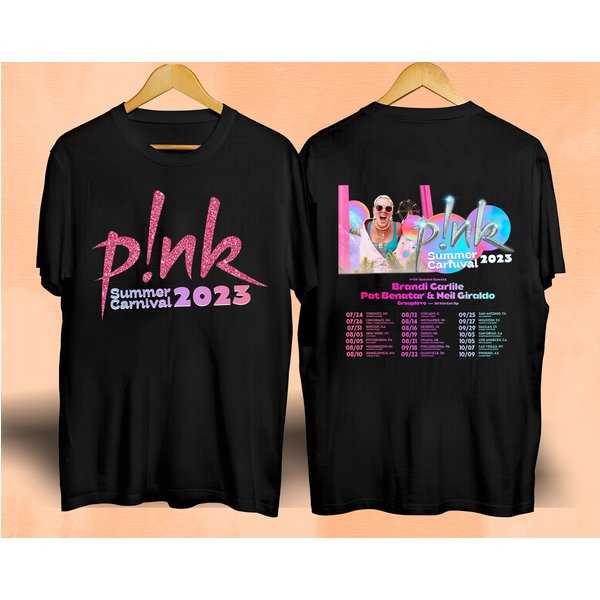 Pink Tour Shirt,P!Nk Pink Singer Summer Carnival 2023 Tour Two Sided Shirt,Pink Fan Lovers Shirt,Music Tour 2023 Shirt-image