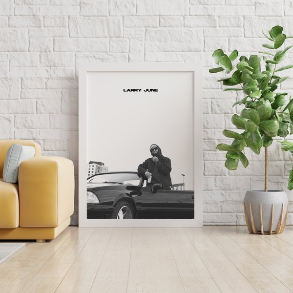 Larry June Poster | Black And White | Larry June Print | Music Studio Decor-image