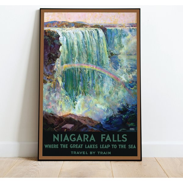 Niagara Falls Vintage Travel Poster Restored Premium Matte Vertical Poster-image