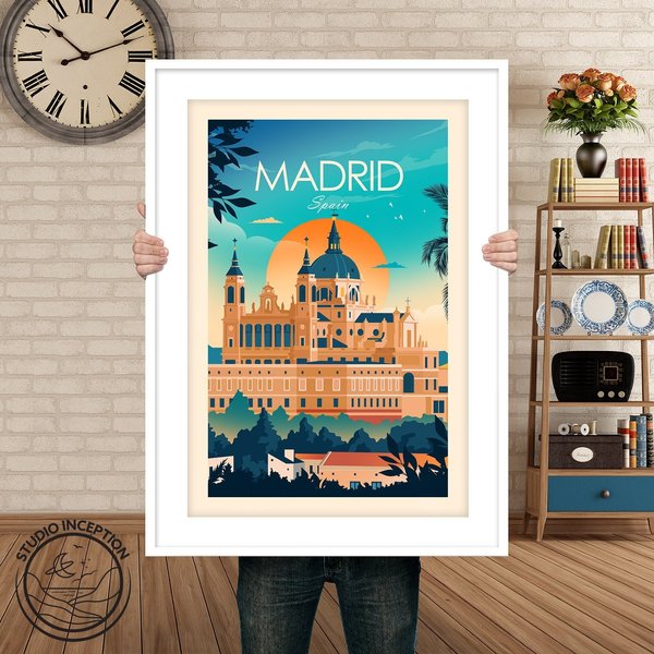 Madrid Print, Spain Wall Art, Madrid, Madrid Poster-image