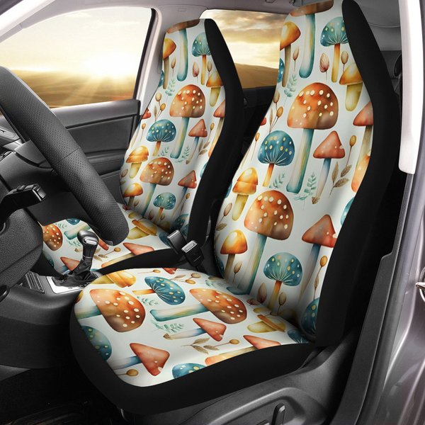 Mushroom Car Seat Covers, Mushroom Print Car Accessories