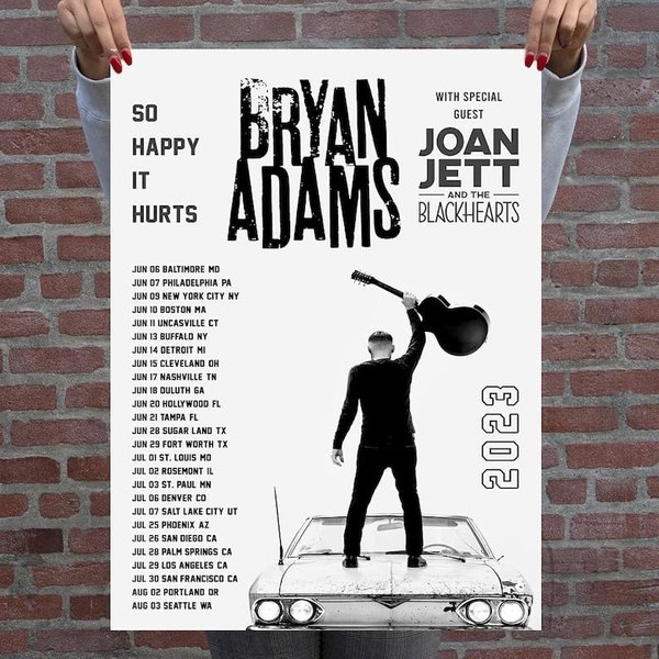 Bryan Adams Tour So Happy It Hurts Tour 2023 Poster, Poster Print, Home Decor-image
