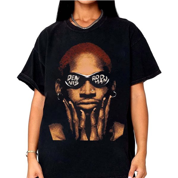 Dennis Rodman Face T-Shirt, Vintage Style Dennis Rodman Tee, The Worm Shirt-image