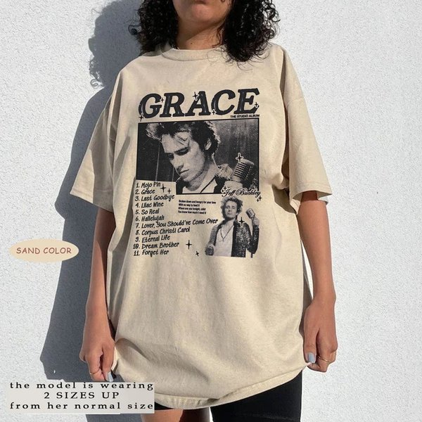 Vintage 90S Jeff Buckley Grace Album Shirt, Grace Album Tracklist Jeff Buckley Concert-image
