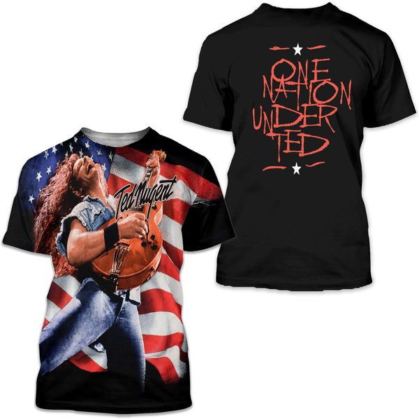 Ted Nugent Vintage 90'S One Nation Under Ted 3D T-Shirt-image