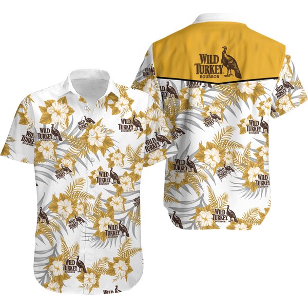 Wild Turkey Bourbon Whiskey Beach Hawaiian Shirt-image