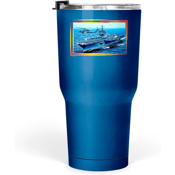 Uss Enterprise Cvn-65 Navy Ship Blueprint Design - Uss Enterprise Cvn 65 - Tumblers 30 Oz-image
