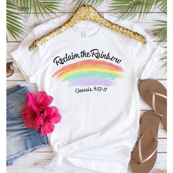 Reclaim The Rainbow Shirt, Genesis 9:13-17 Bible Verse Shirt-image