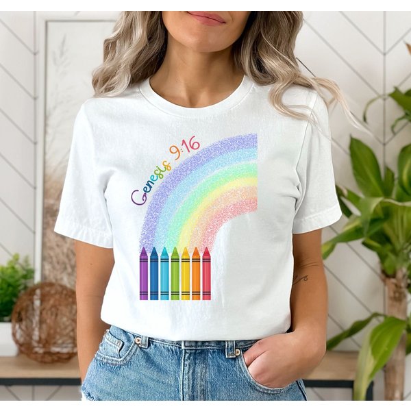 Genesis 9:16 Rainbow Shirt - God's Rainbow Design-image