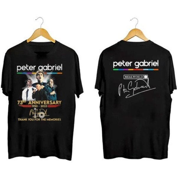 Peter Gabriel 73Rd Anniversary 1950 To 2023 Signature T Shirt Double Sides-image