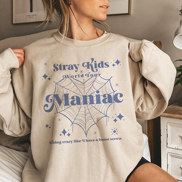 Vintage Stray Kids Maniac Sweatshirt, Maniac World Tour-image