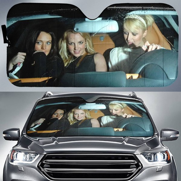 Paris Hilton Britney Spears And Lindsay Lohan Car Sunshade,-image