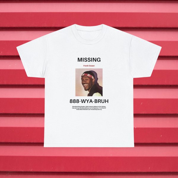 Frank Ocean "Missing" Ultra T-Shirt, Vintage Frank Ocean Merch-image