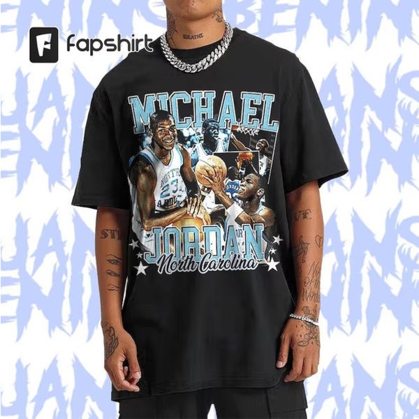 Michael Jordan Unc 90S Style Vintage Bootleg Tee Graphic T Shirt-image