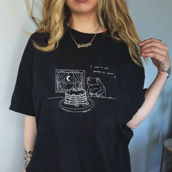 Lizzy Mcalpine Pancakes For Dinner Frog T-Shirt, Cute Art Tshirt, Gift For Lizzy Mcalpine Fan-image
