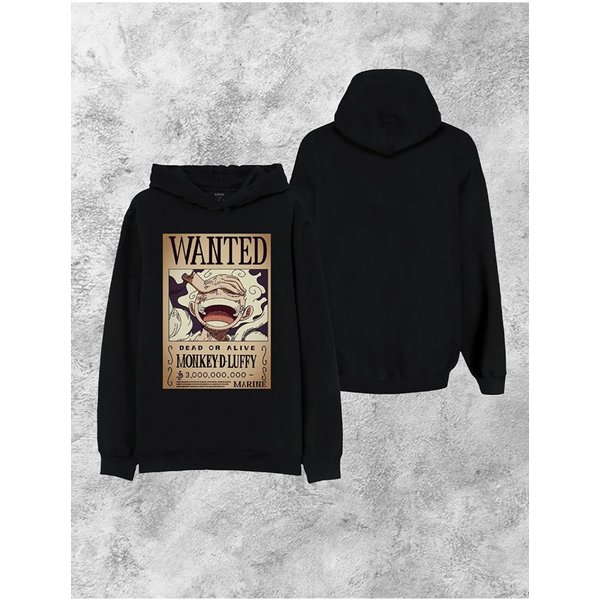 Anime Luffy Hoodie, Oversized Anime Double Side Hoodie-image