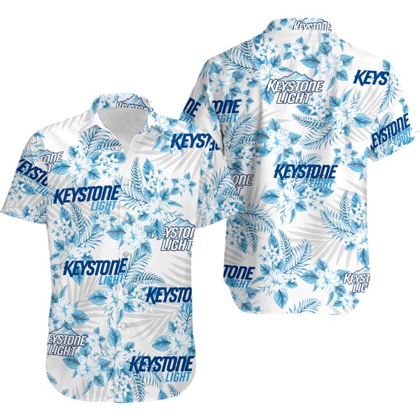 Keystone Light Hawaiian Flowers Pattern Shirt, Summer Hawaii Shirt Beer-image