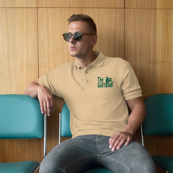 The Golf Father Premium Polo - Embroidered Design - Golf Player Polo