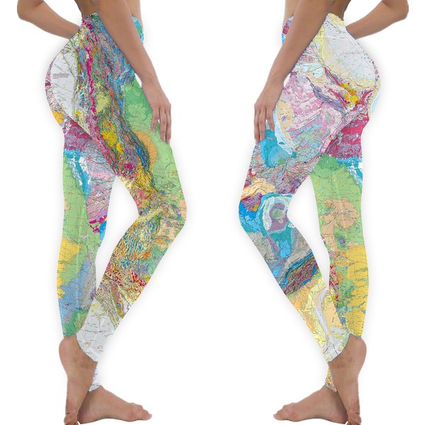 Usgs Geologic Map Of North America Leggings-image