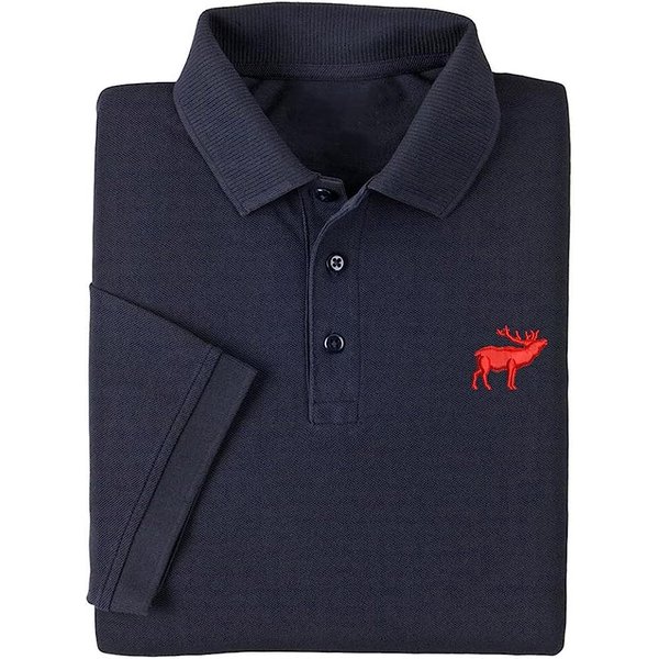 Mens Polo Shirts Short Sleeve Solid Elk Embroidered Casual Polo Shirts-image