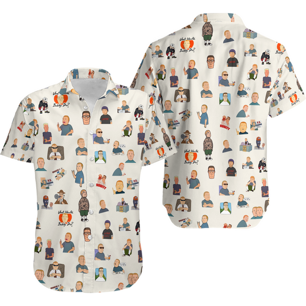 Bobby Hill King Of The Hill Pattern Hawaiian Shirt-image