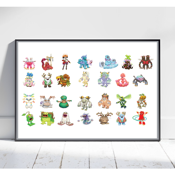 28 Stickers Pack My Singing Monsters Monsters, My Singing Monsters Stickers Pack Premium Matte Vertical Poster-image