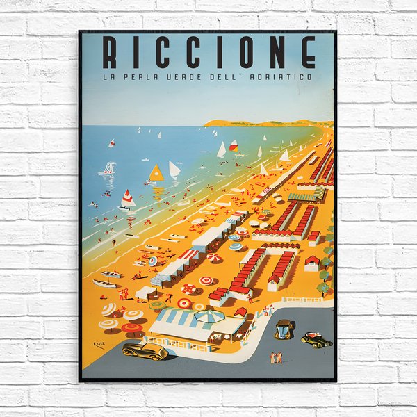 Vintage Poster - Riccione. The Green Pearl Of The Adriatic - Nico Rosso - 1939 Canvas-image