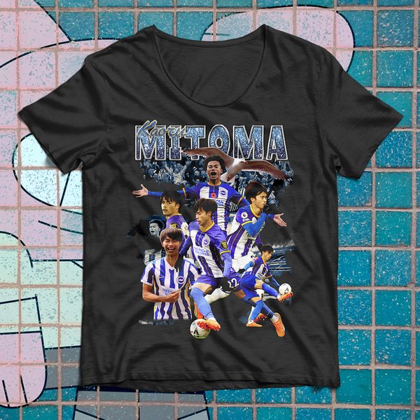 Karou Mitoma Bootleg Vintage Football T-Shirt | Gifts For Him | Christmas Gift-image