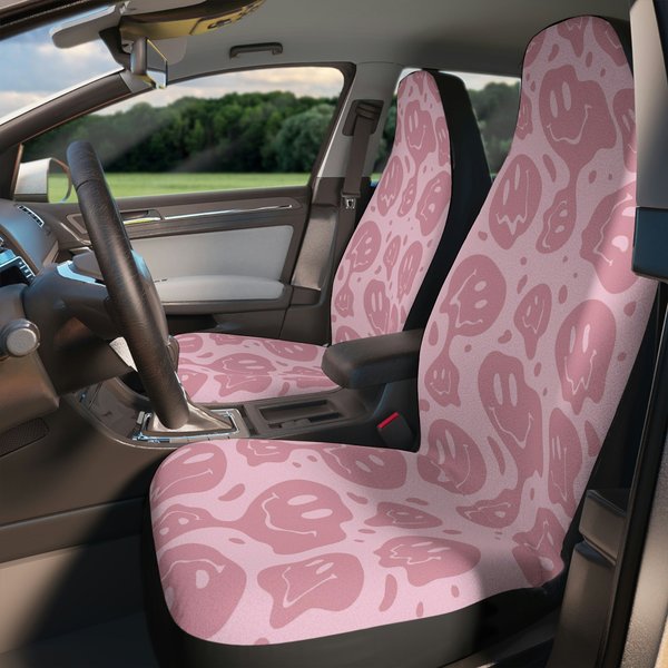 Cute Melting Smiley Face Car Seat Covers-image