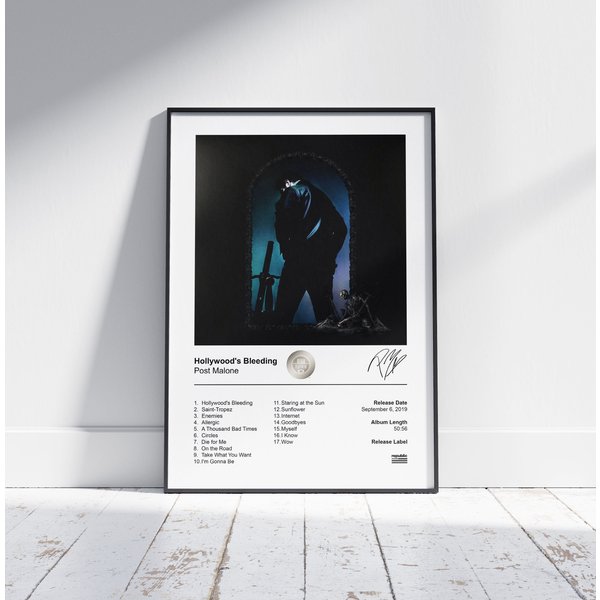 Post Malone Poster - Hollywood's Bleeding Album Cover Poster-image