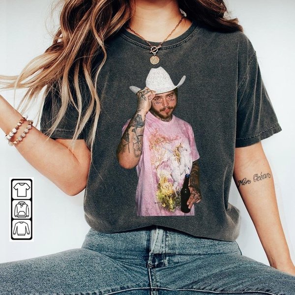 Post Malone Music Shirt, Posty Crewneck Unisex Graphic Tee Vintage Bootleg Inspired-image