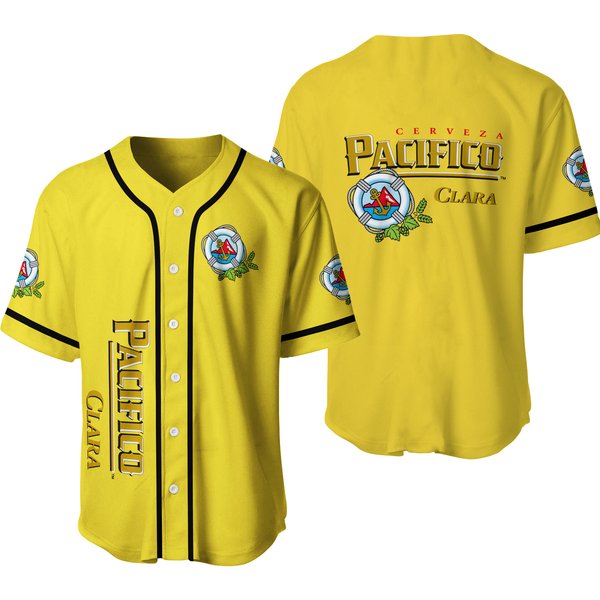 Yellow Pacifico Beer Baseball Jersey, Christmas Gift, Lover Beer-image